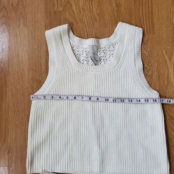 🌻 JOIE 🌻 NEW - 2 Piece Open-Knit Tank & Wide Leg Pants Set - [Large, Ivory] - Picture 8 of 14